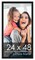 24x48 Black Wood Picture Frame - UV Acrylic, Foam Board Backing, Hanging Hardware